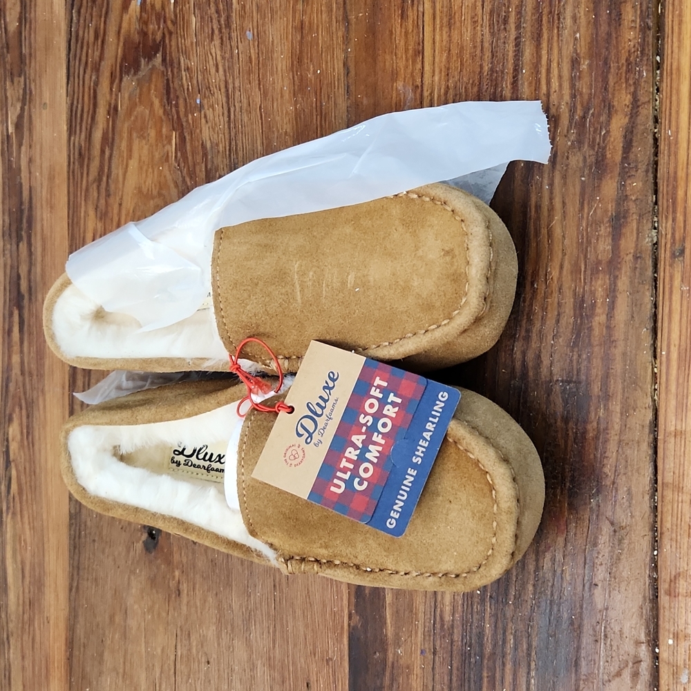 Dluxe By Dearfoams Genuine SHEARLING House Slippers SIZE 6 - Picture 4 of 7
